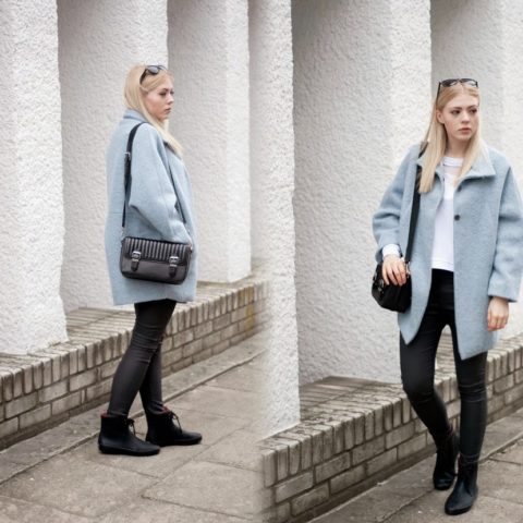 Outfit: Baby blue coat